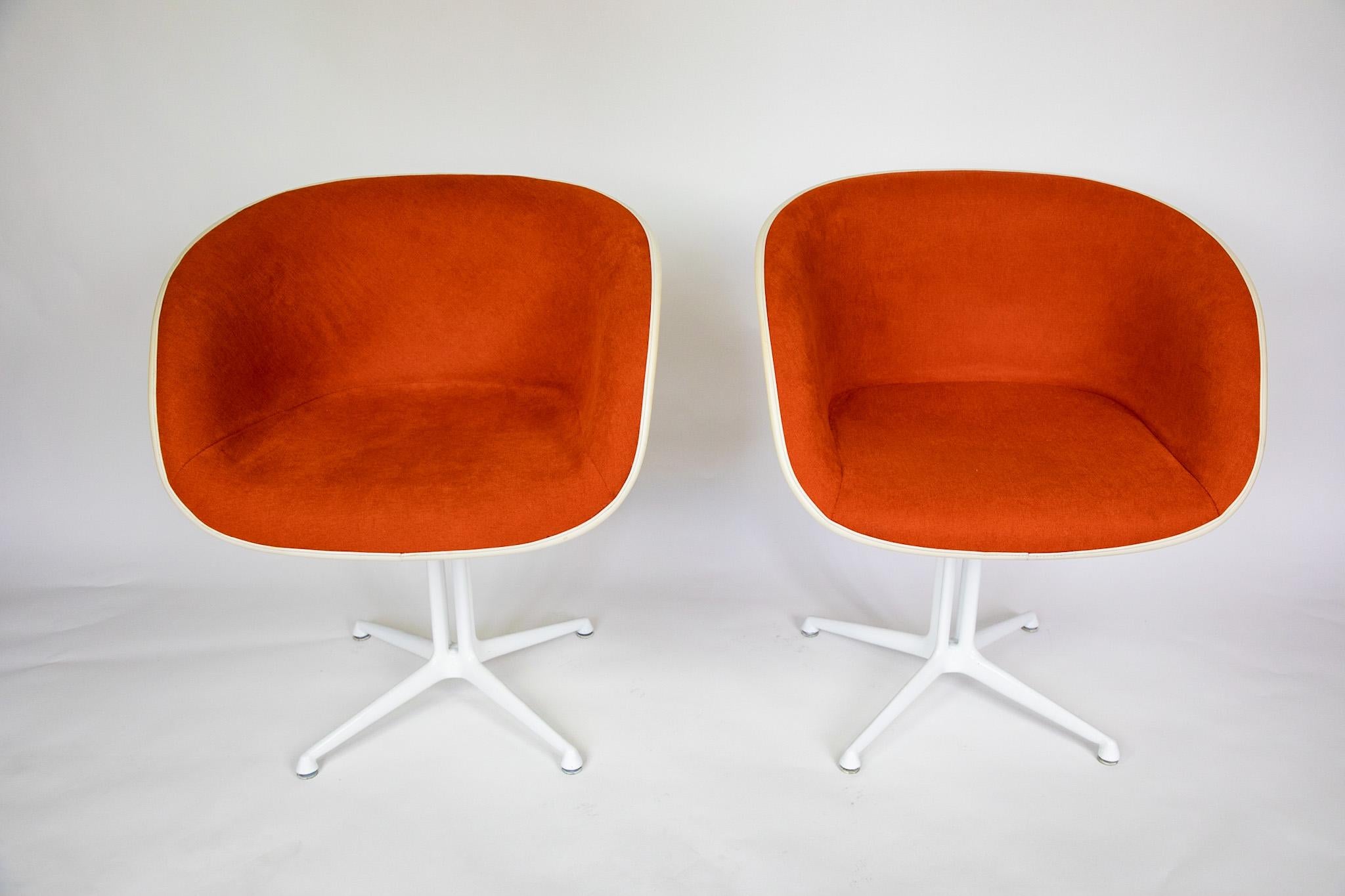 Mid Century Dining Chair La Fonda by Eames for Vitra, Orange, Fiberglass, 1960s 2