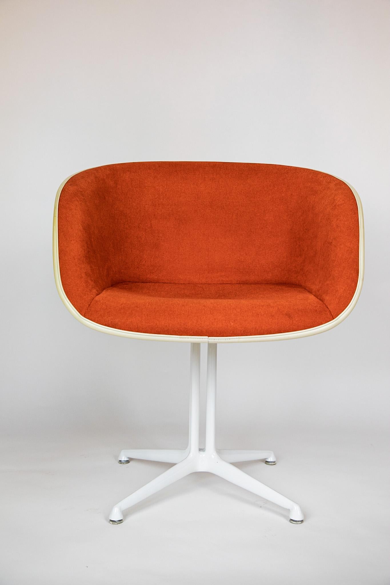 Mid Century Dining Chair La Fonda by Eames for Vitra, Orange, Fiberglass, 1960s 7