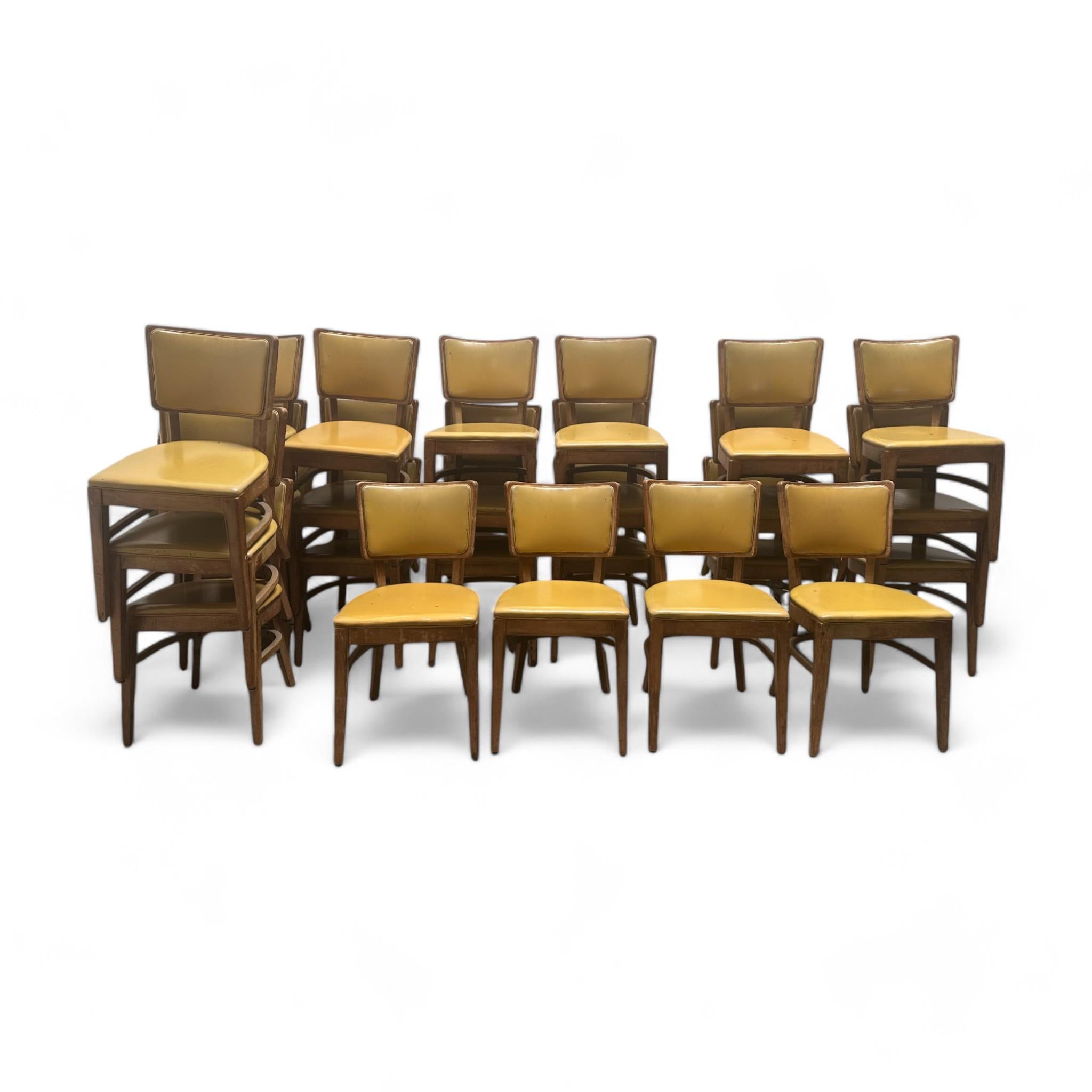 Wood Mid-Century Dining Chairs, Large Lot, Great for Restaurants For Sale