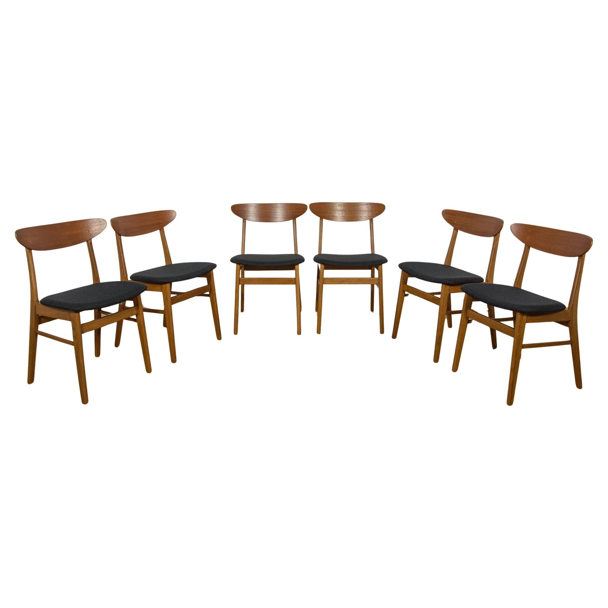 Chaises de salle à manger du milieu du siècle, modèle 210, de Farstrup Møbler, années 1960, ensemble de 6 pièces