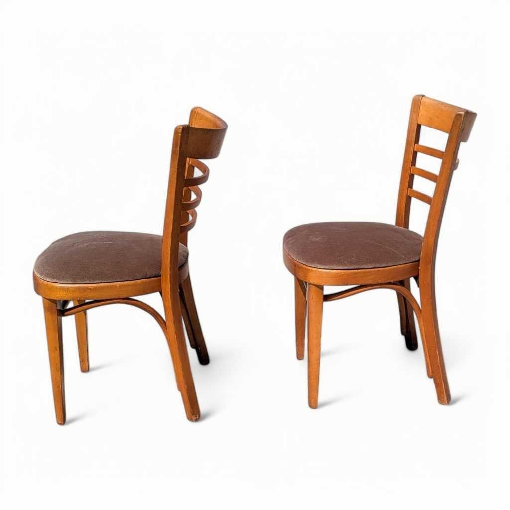 Mid-Century Dining Chairs, Pair – Bentwood, Wood Frame, Thonet, c. 1930s en vente 12