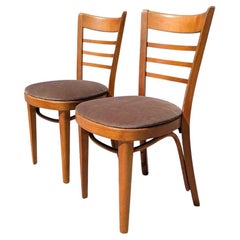 Mid-Century Dining Chairs, Pair – Bentwood, Wood Frame, Thonet, c. 1930s