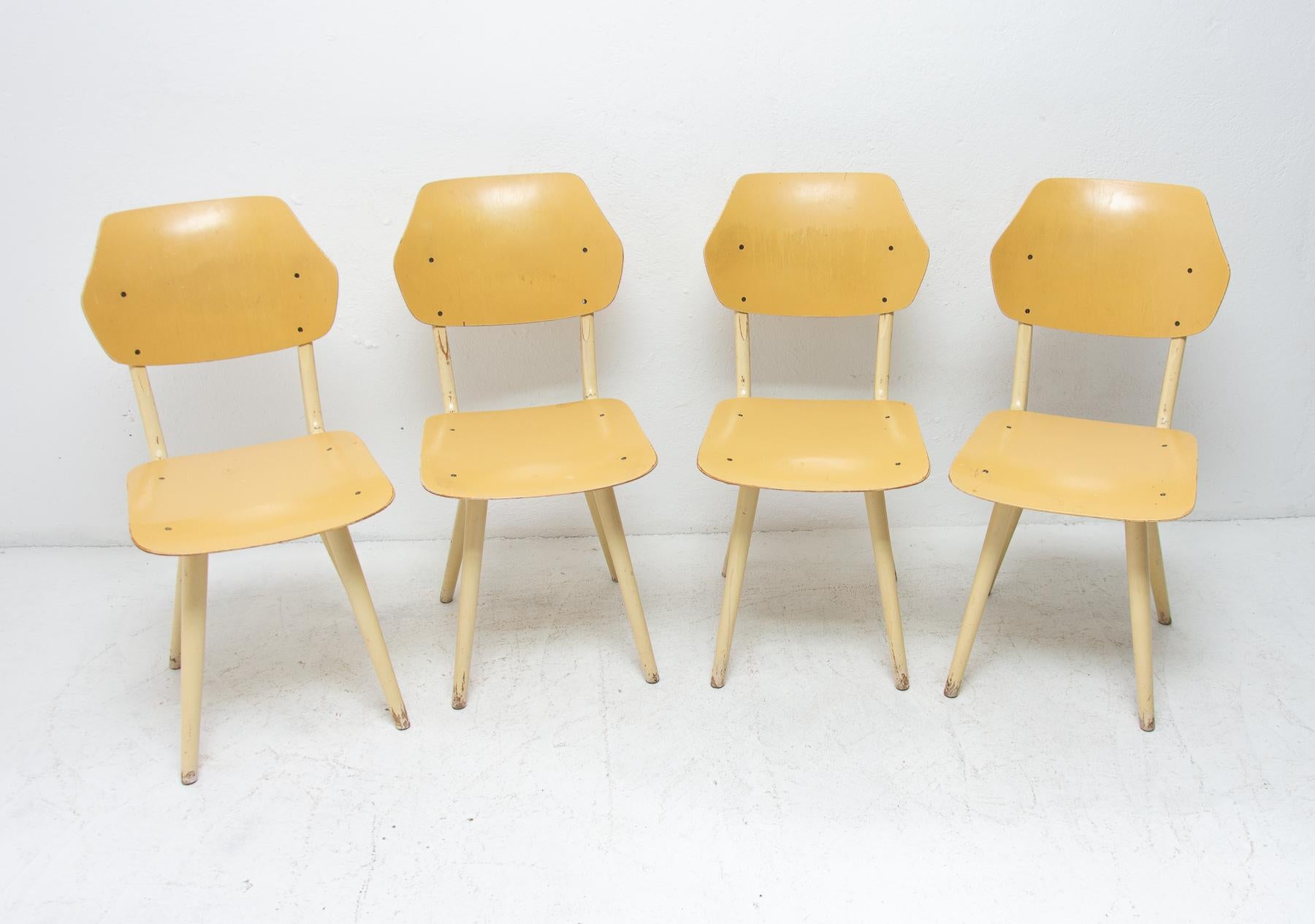 Scandinavian Modern Midcentury Dining Chairs TON, Set of Four, 1960s