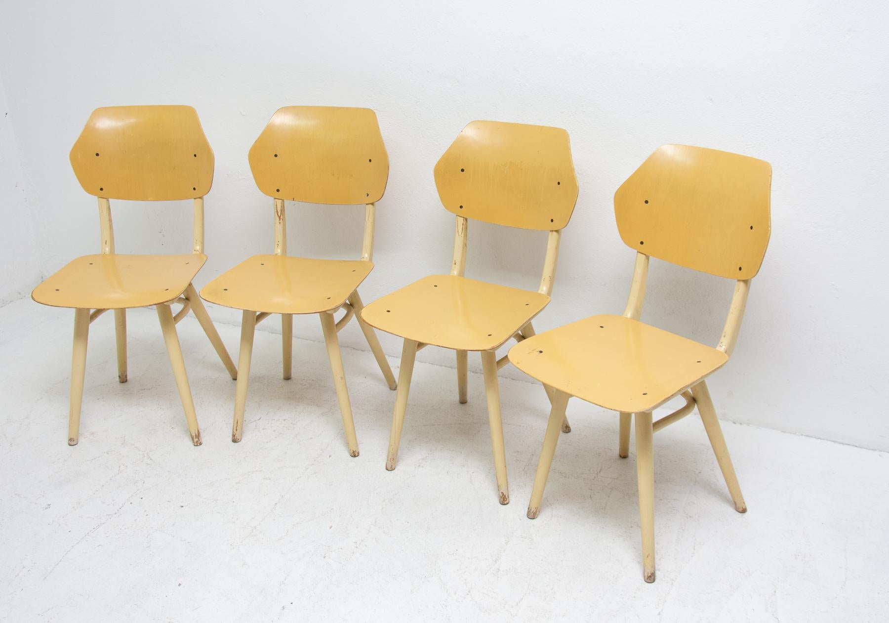 Czech Midcentury Dining Chairs TON, Set of Four, 1960s