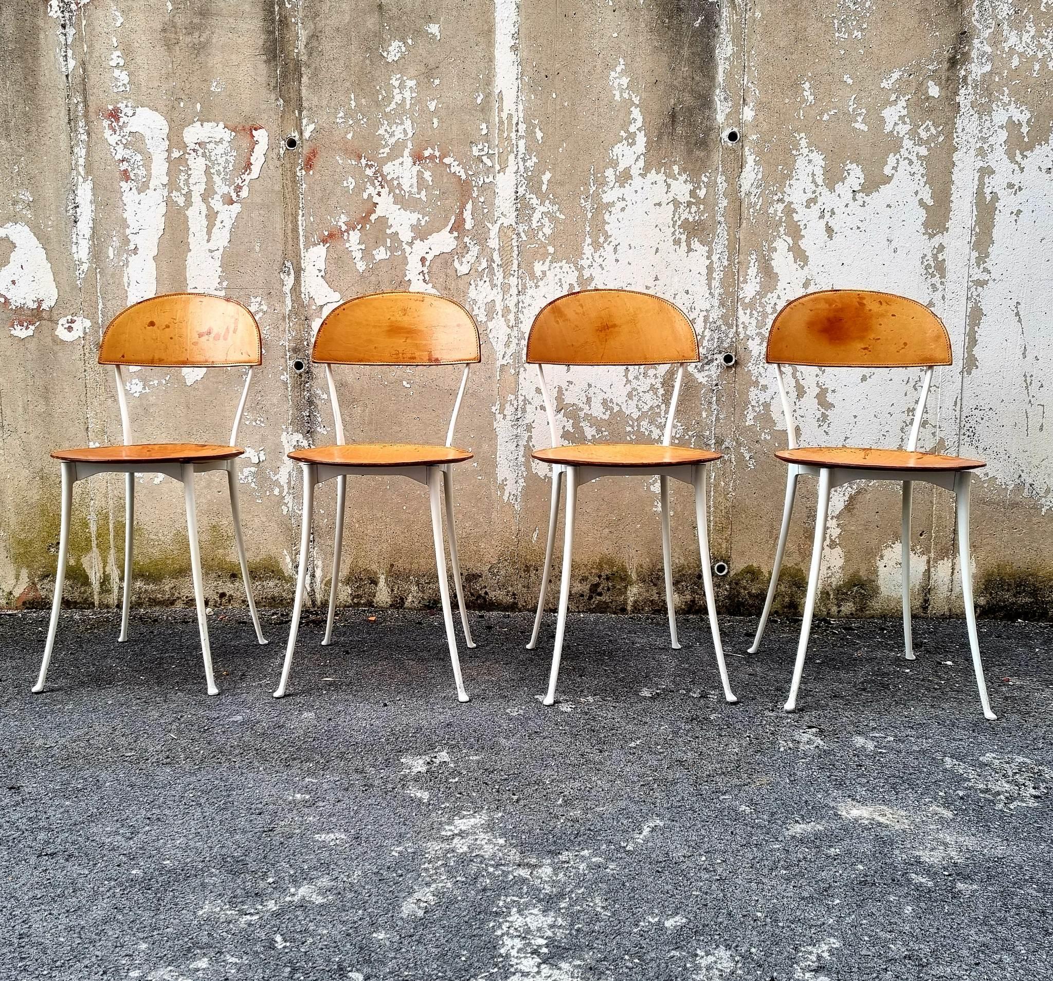 Midcentury Dining Chairs Tonietta by Enzo Mari, Zanotta, Italy 80s, Set of 4 For Sale 4