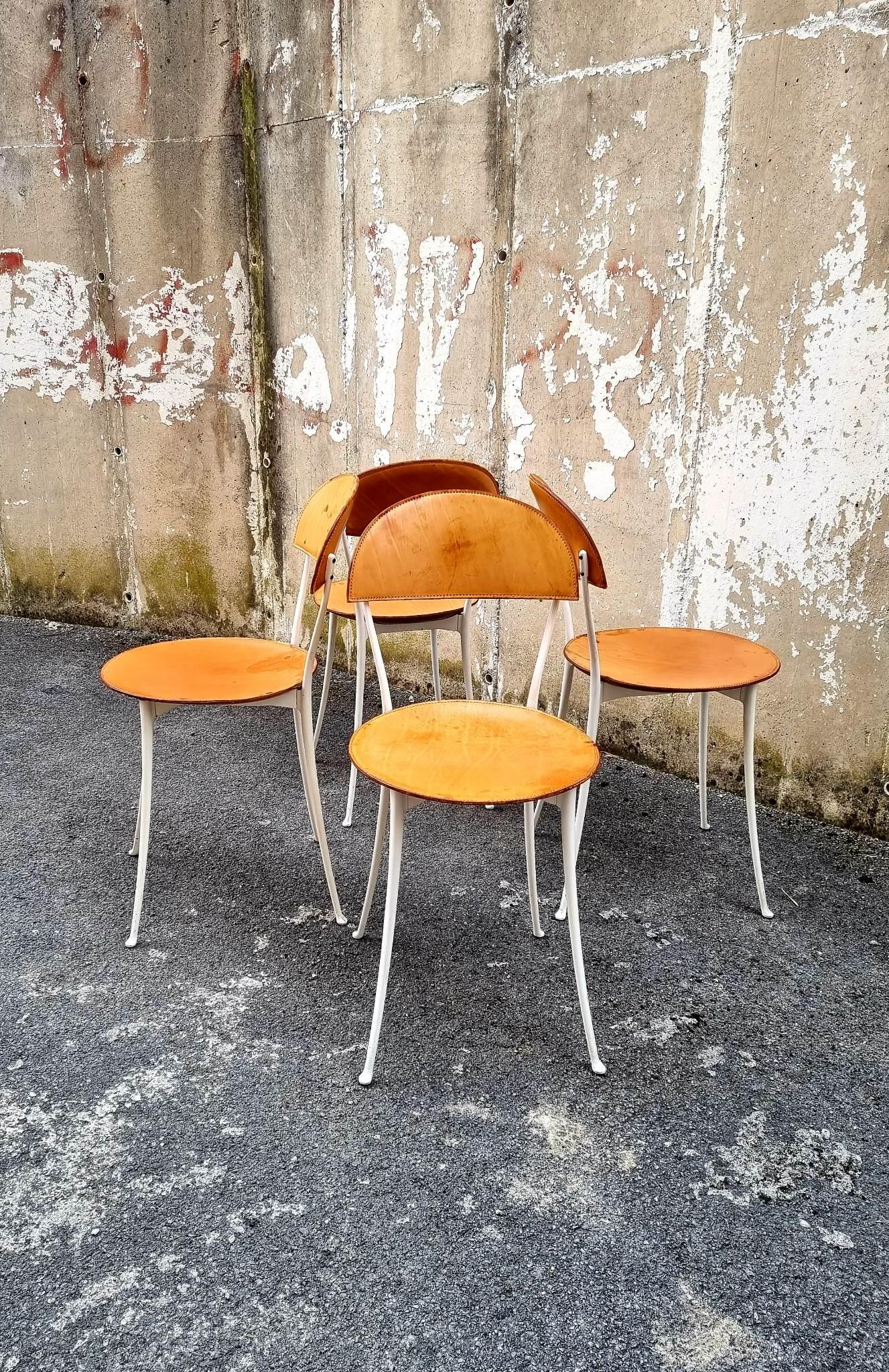 Midcentury Dining Chairs Tonietta by Enzo Mari, Zanotta, Italy 80s, Set of 4 For Sale 5