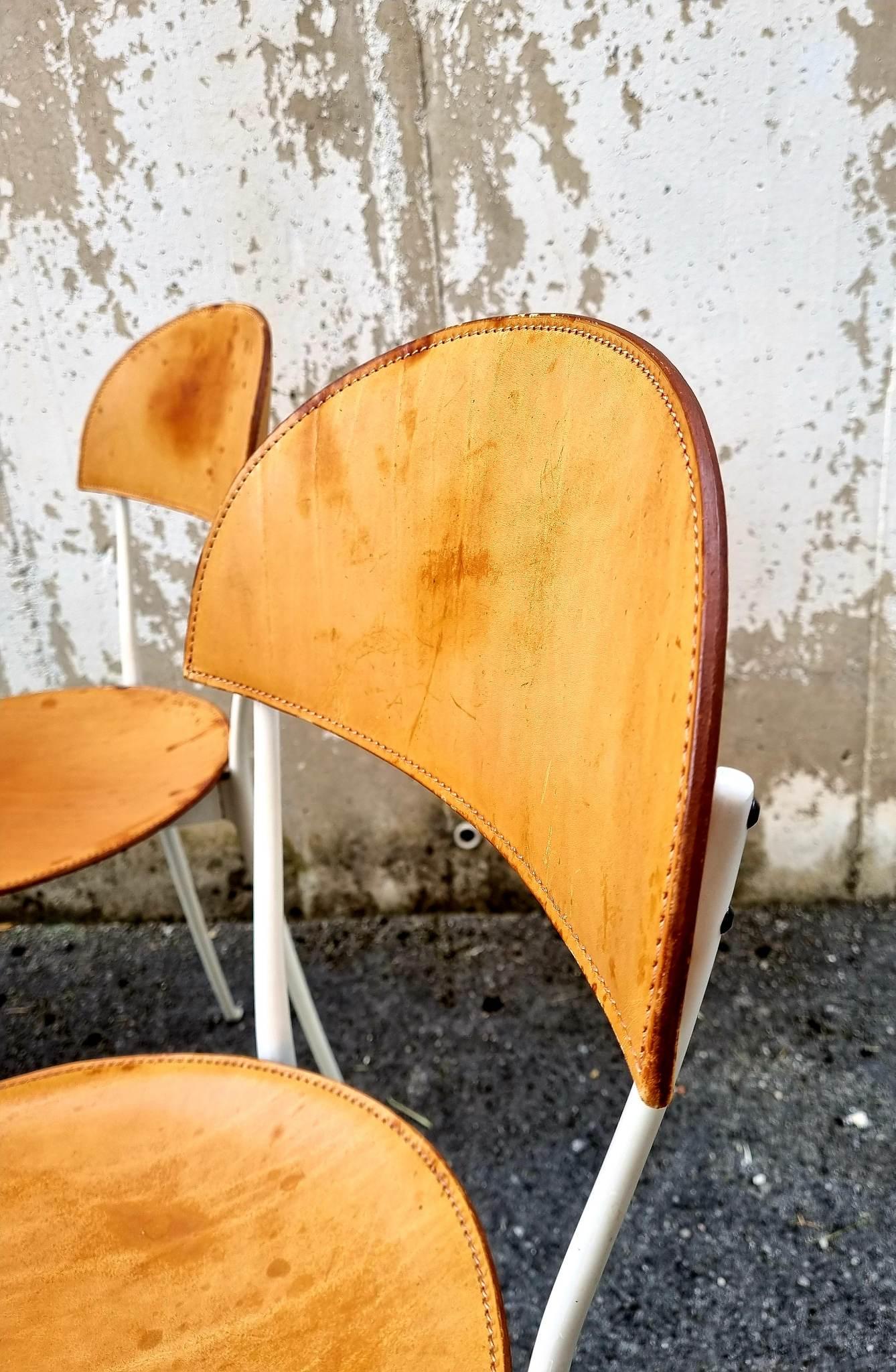 Midcentury Dining Chairs Tonietta by Enzo Mari, Zanotta, Italy 80s, Set of 4 For Sale 7
