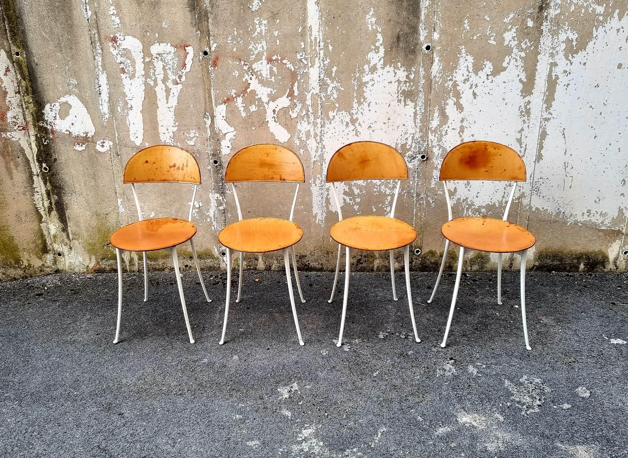 Italian Midcentury Dining Chairs Tonietta by Enzo Mari, Zanotta, Italy 80s, Set of 4 For Sale