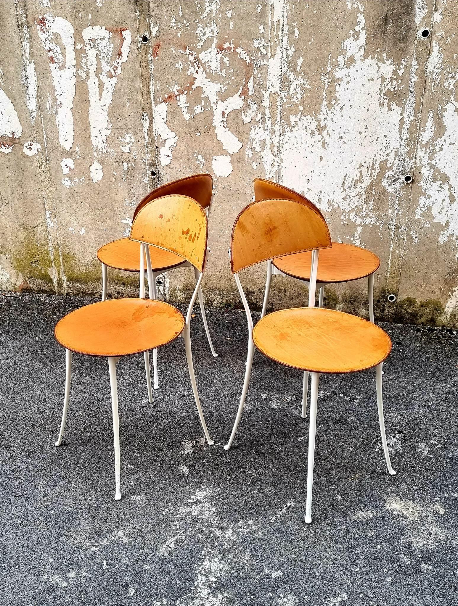 Midcentury Dining Chairs Tonietta by Enzo Mari, Zanotta, Italy 80s, Set of 4 In Excellent Condition For Sale In Lucija, SI