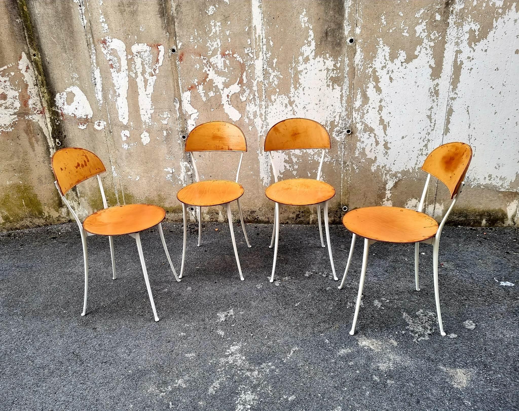Midcentury Dining Chairs Tonietta by Enzo Mari, Zanotta, Italy 80s, Set of 4 For Sale 2