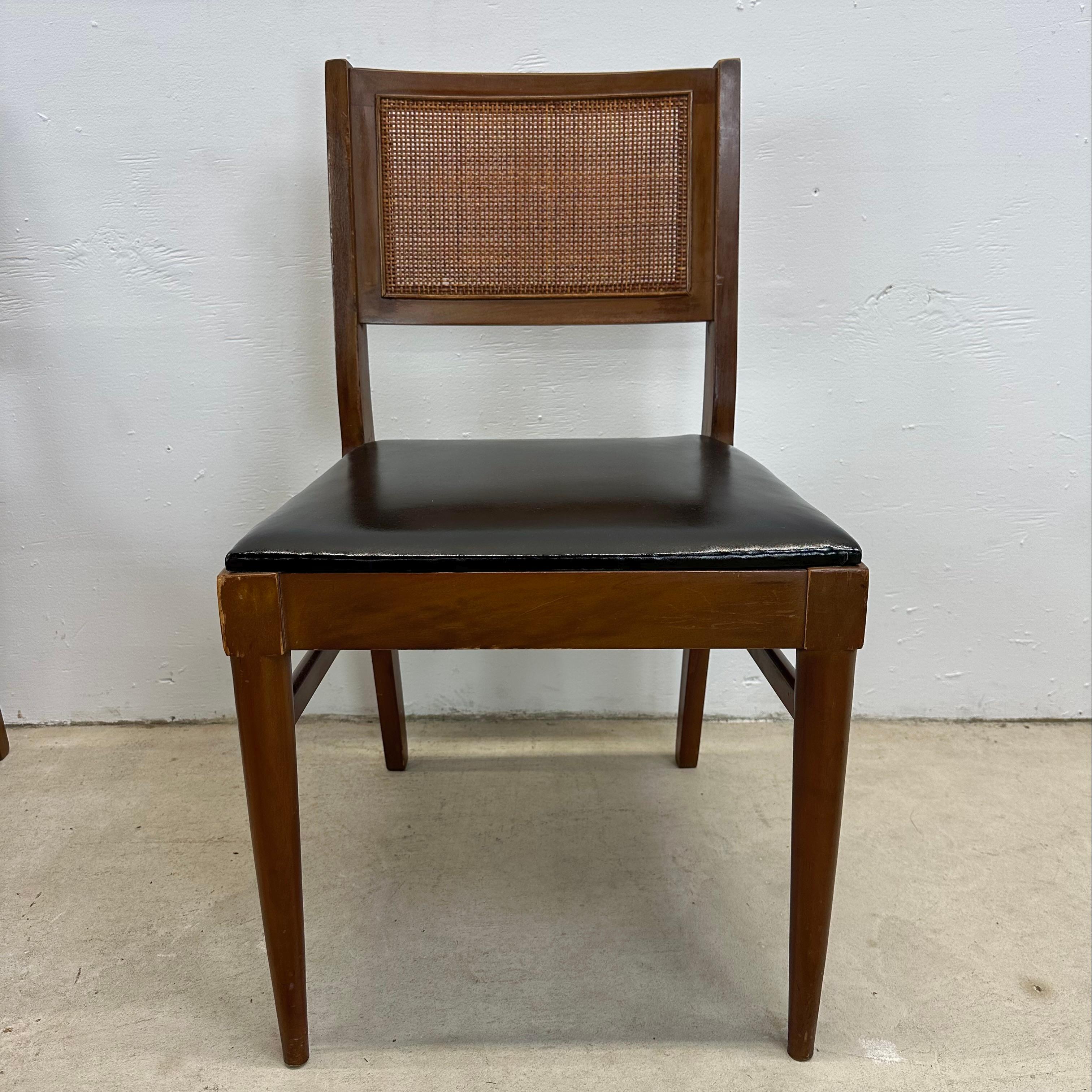Mid-Century Dining Chairs with Cane Backs after jens risom 5