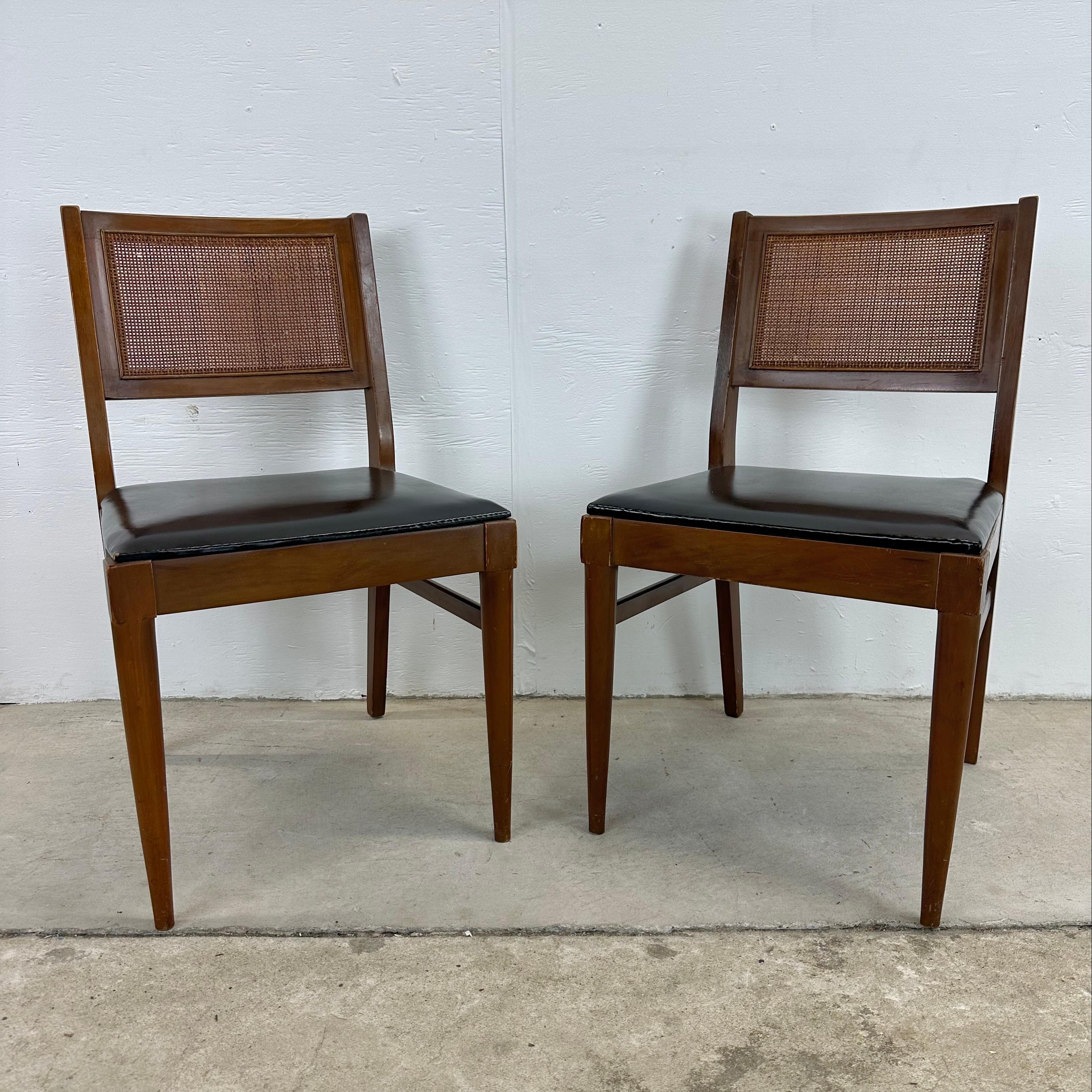 Mid-Century Modern Mid-Century Dining Chairs with Cane Backs after jens risom