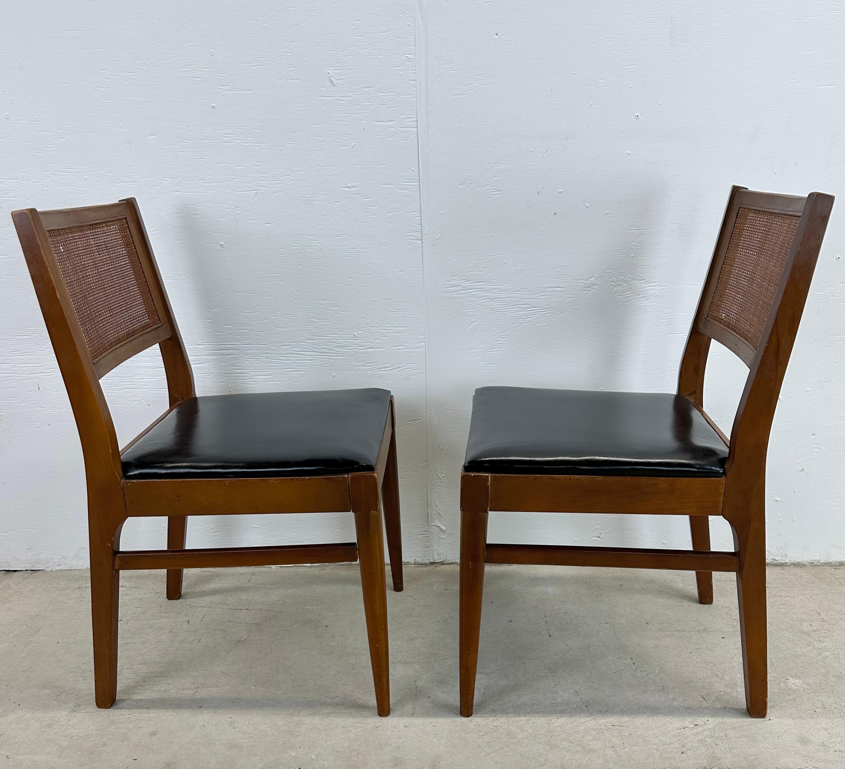 Mid-Century Dining Chairs with Cane Backs after jens risom In Good Condition In Trenton, NJ