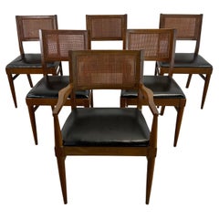 Mid-Century Dining Chairs with Cane Backs after jens risom