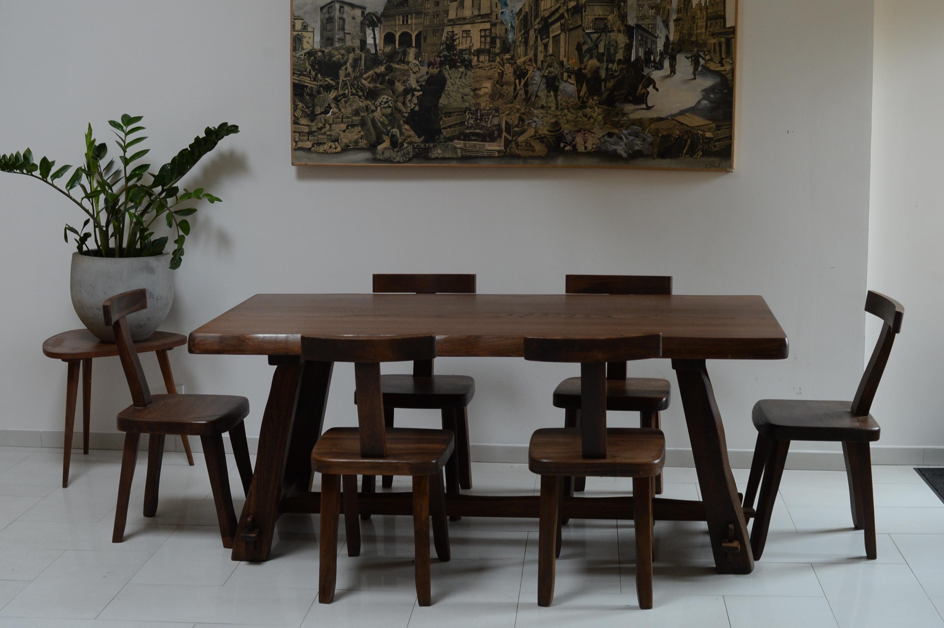 Midcentury Dining Set and 6 Chairs by Olavi Hänninen for Mikko Nupponen 5