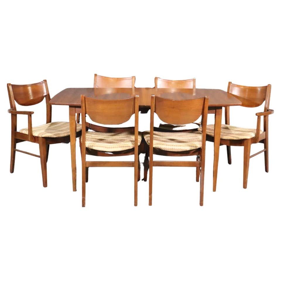 Mid-Century Modern Wicker Chrome and Burnt Orange Velvet Dining Set at ...