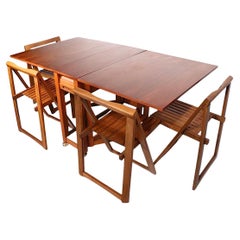 Mid Century Dining Set Tisch und vier Klappstühle