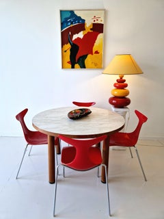 Mid Century Dining Table 1970s Italian Gamar Brutalist Style