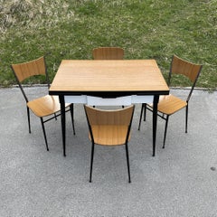Mid-century dining table and 4 chairs by Salvarani Depositato Italy 1950s