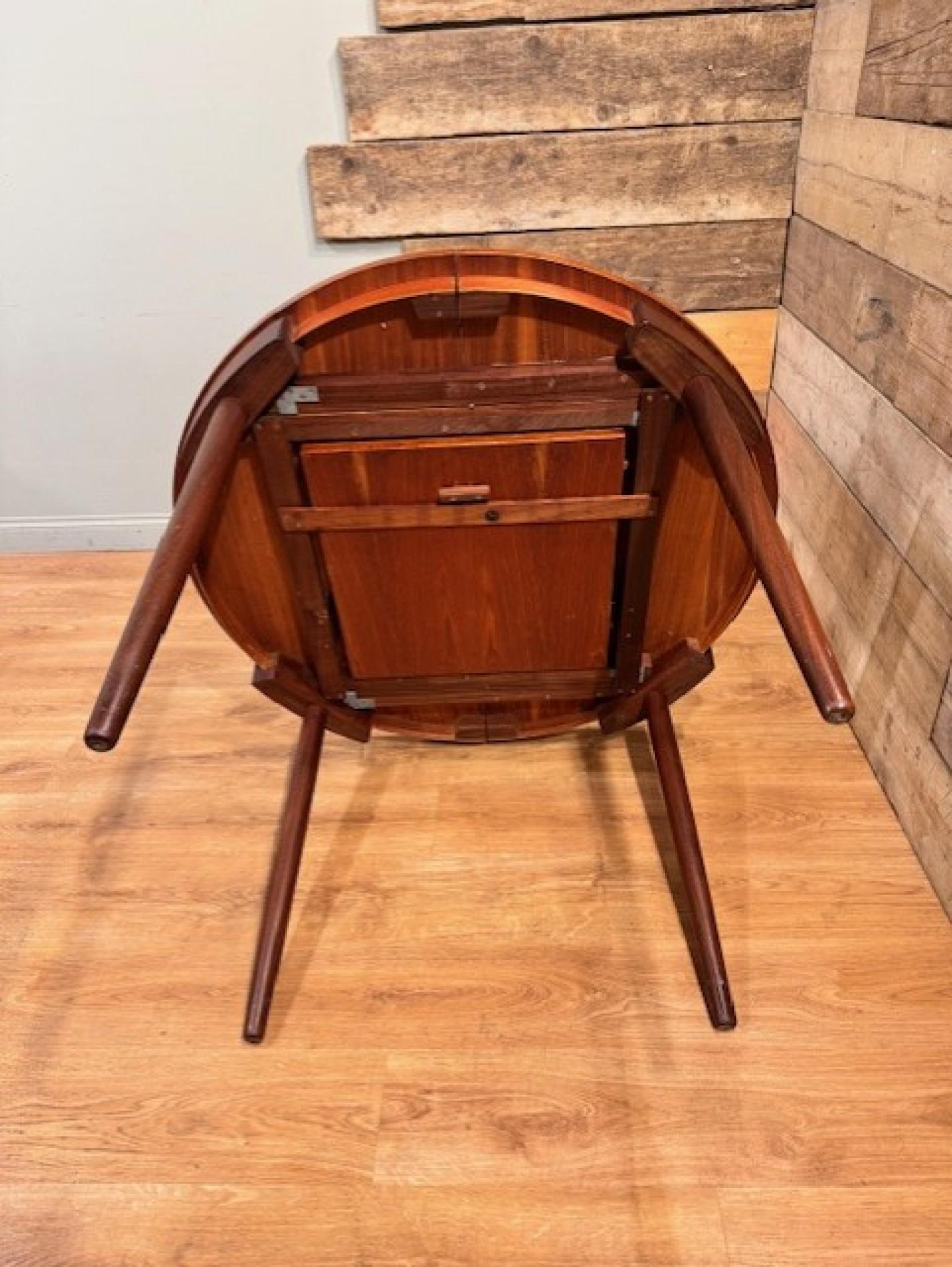 Wood Mid-Century Dining Table and Chairs Set by Hans Olsen Teak Roundette for Frem Ro