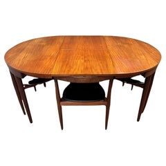 Retro Mid-Century Dining Table and Chairs Set by Hans Olsen Teak Roundette for Frem Ro