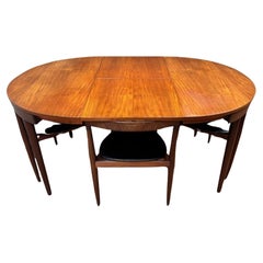 Conjunto de mesa y sillas de comedor de mediados de siglo de Hans Olsen Roundette de teca para Frem Ro