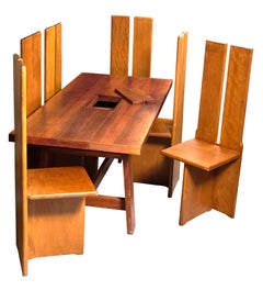 Mesa de comedor Mid Century y seis sillas