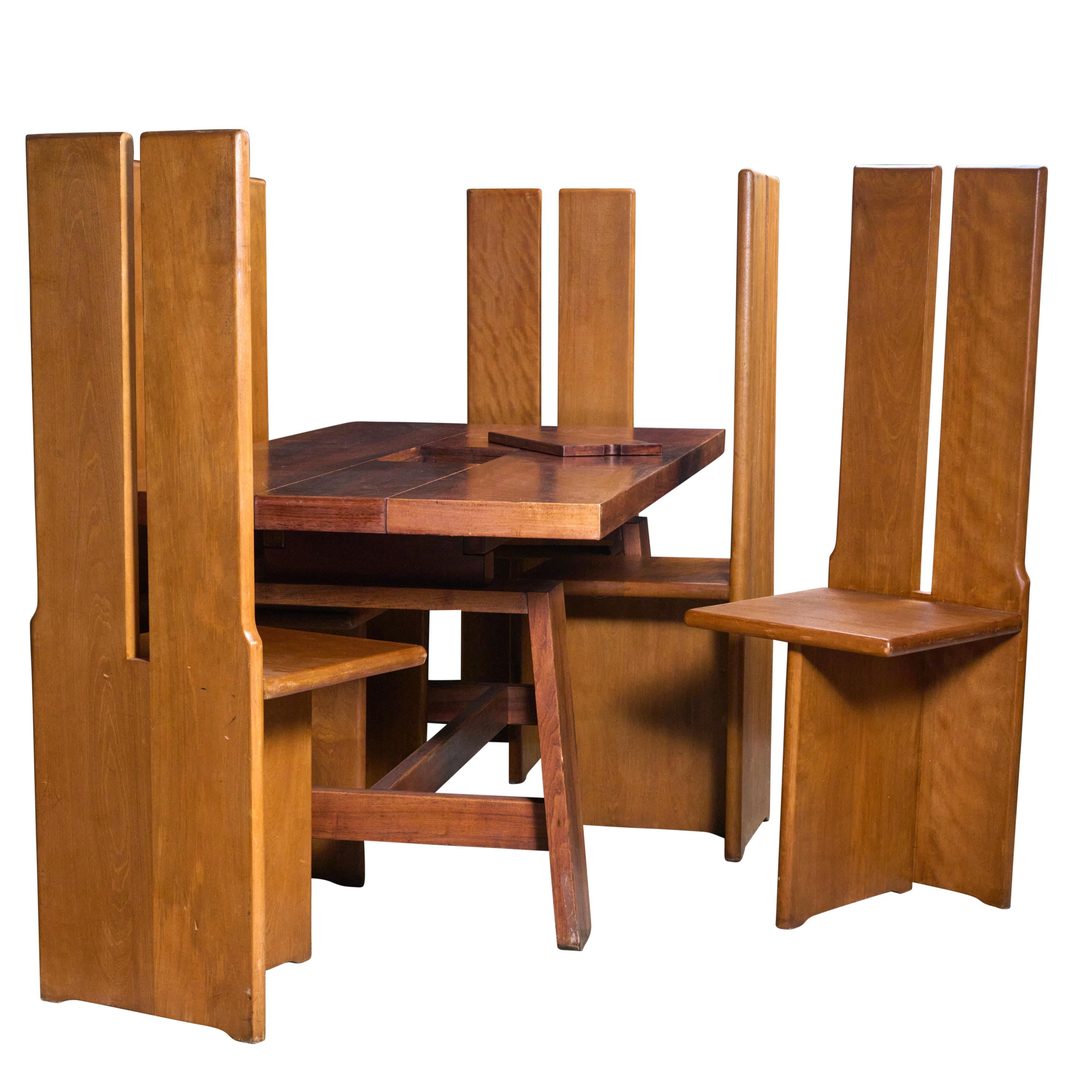20th Century Mid Century Dining Table and Six Chairs  For Sale