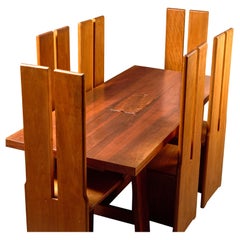 Mid Century Dining Table and Six Chairs 