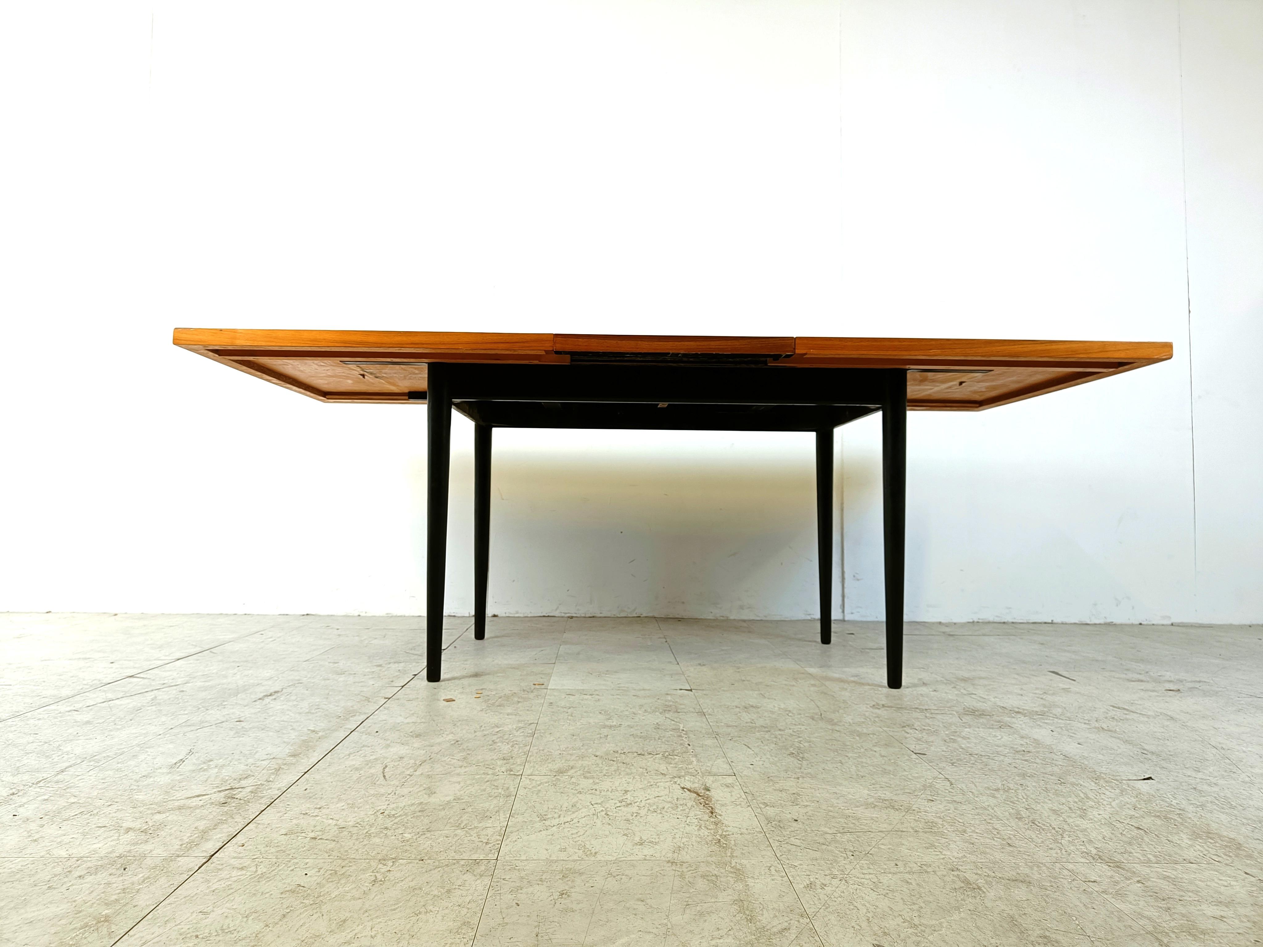 Wood Mid century dining table by Jos De Mey, 1960s For Sale