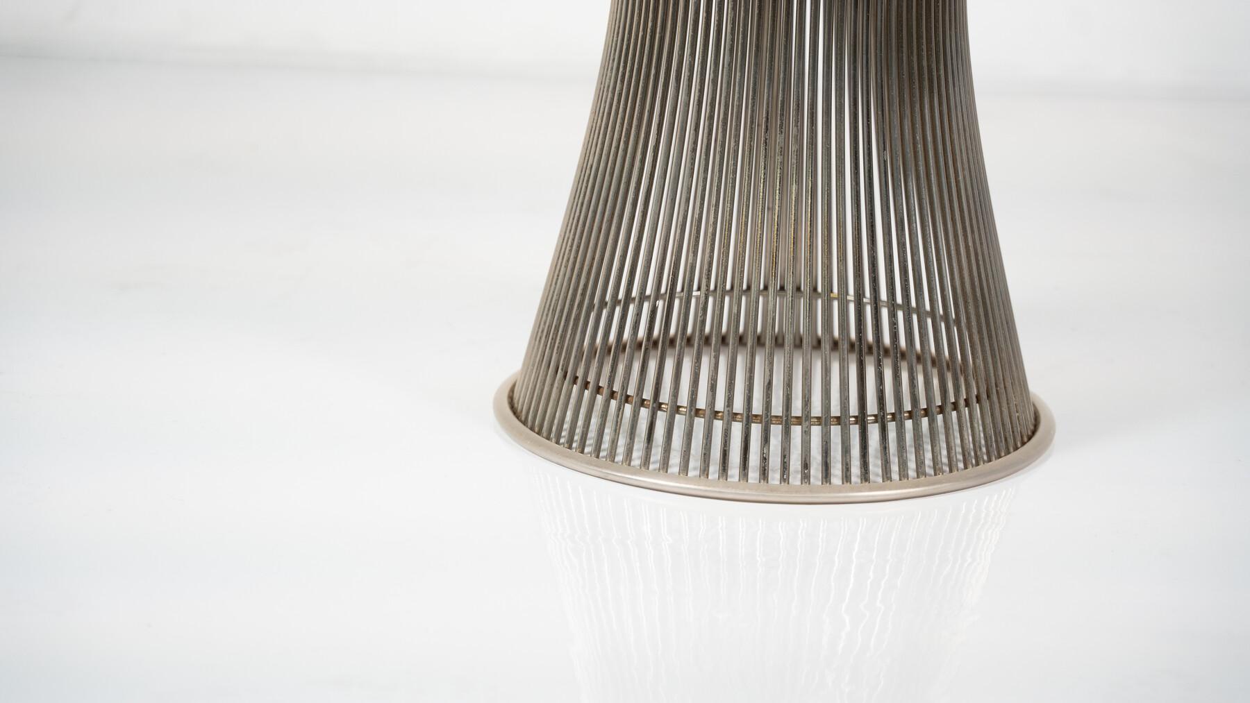 Table de salle à manger du milieu du siècle par Warren Platner pour Knoll, verre et métal, 1966