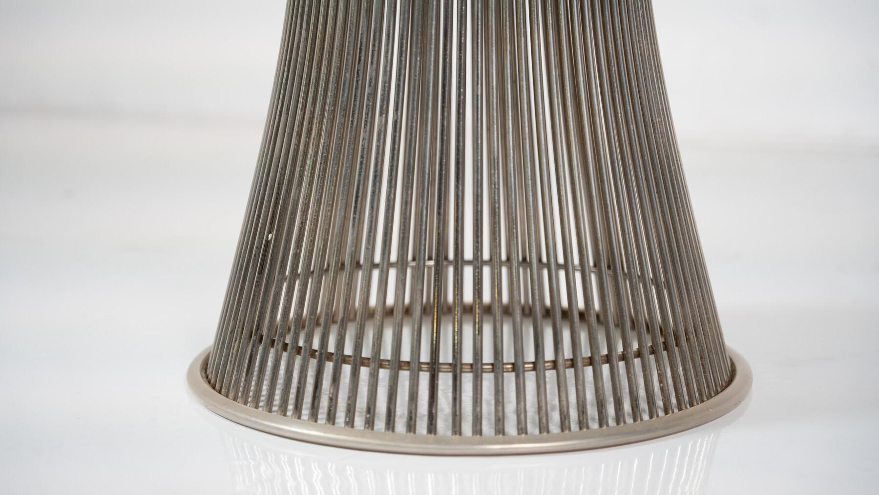 Métal Table de salle à manger du milieu du siècle dernier par Warren Platner pour Knoll, verre et métal, 1966 en vente