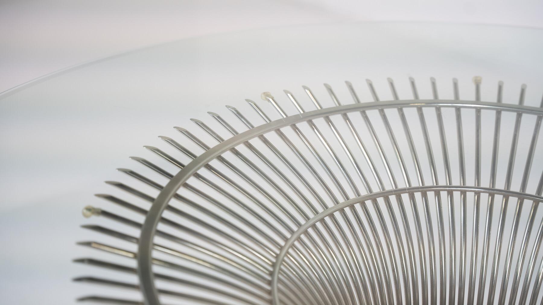 Table de salle à manger du milieu du siècle dernier par Warren Platner pour Knoll, verre et métal, 1966 en vente 2
