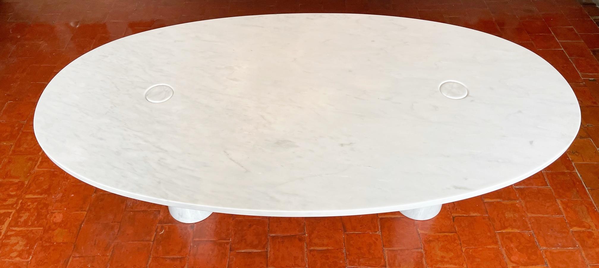Mid-Century Dining Table in Carrara Marble Model ''Eros'' by Angelo Mangiarotti 2