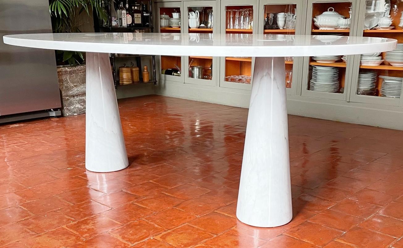 Mid-Century Dining Table in Carrara Marble Model ''Eros'' by Angelo Mangiarotti 4