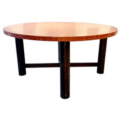 Mid-Century Dining Table in Red Travertine, Italy 1970s