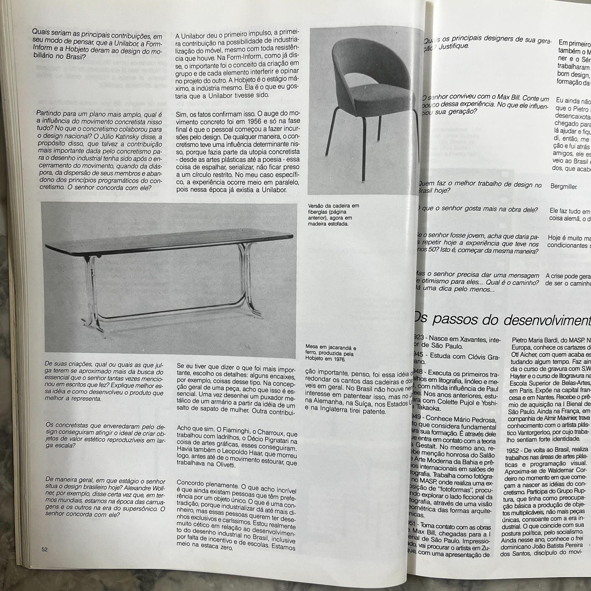 Table de salle à manger moderne du milieu du siècle dernier en chrome tubulaire et bois de Geraldo Barros, 1970 en vente 7