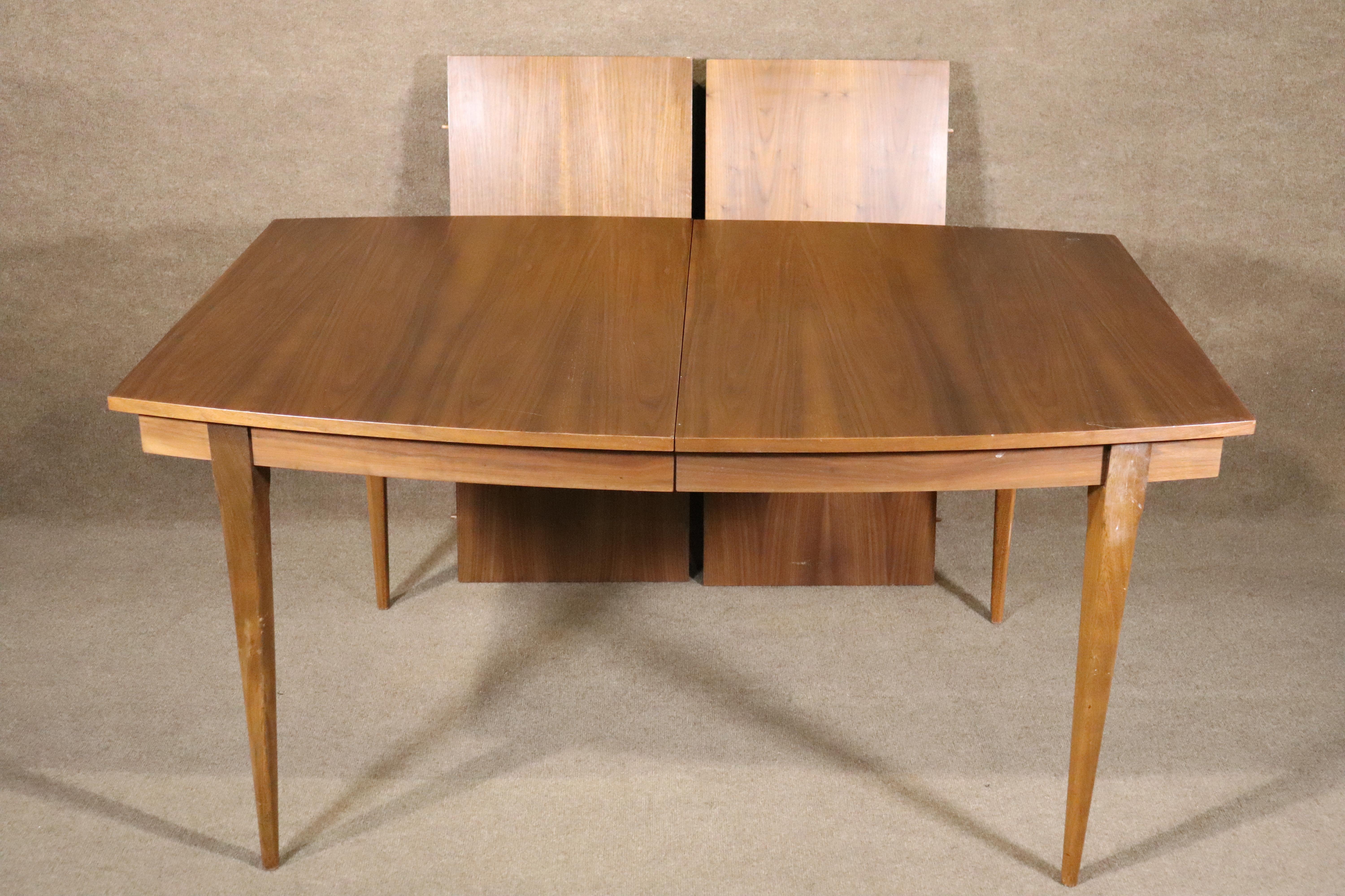 Semi oval dining table with two 18