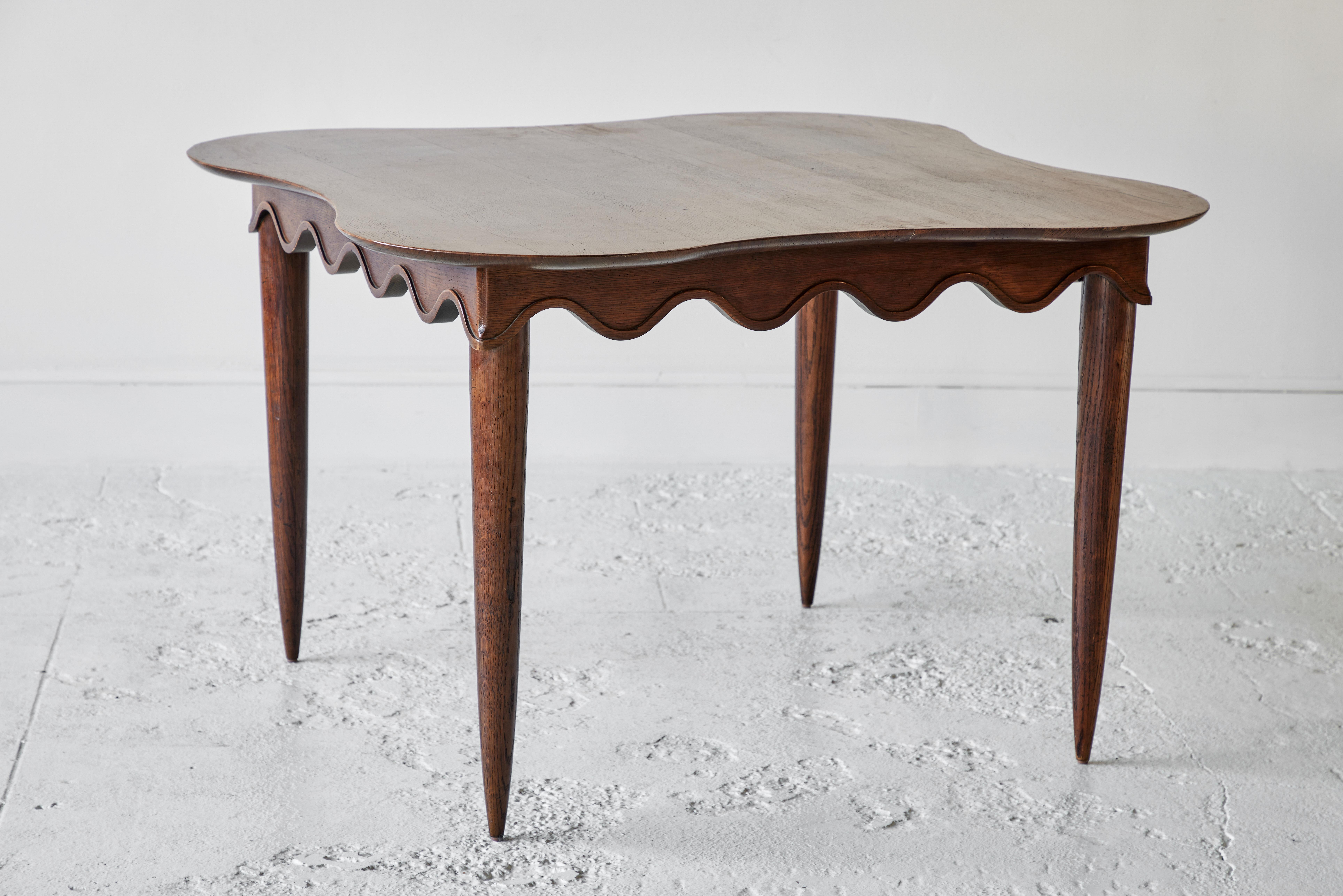 scalloped dining table