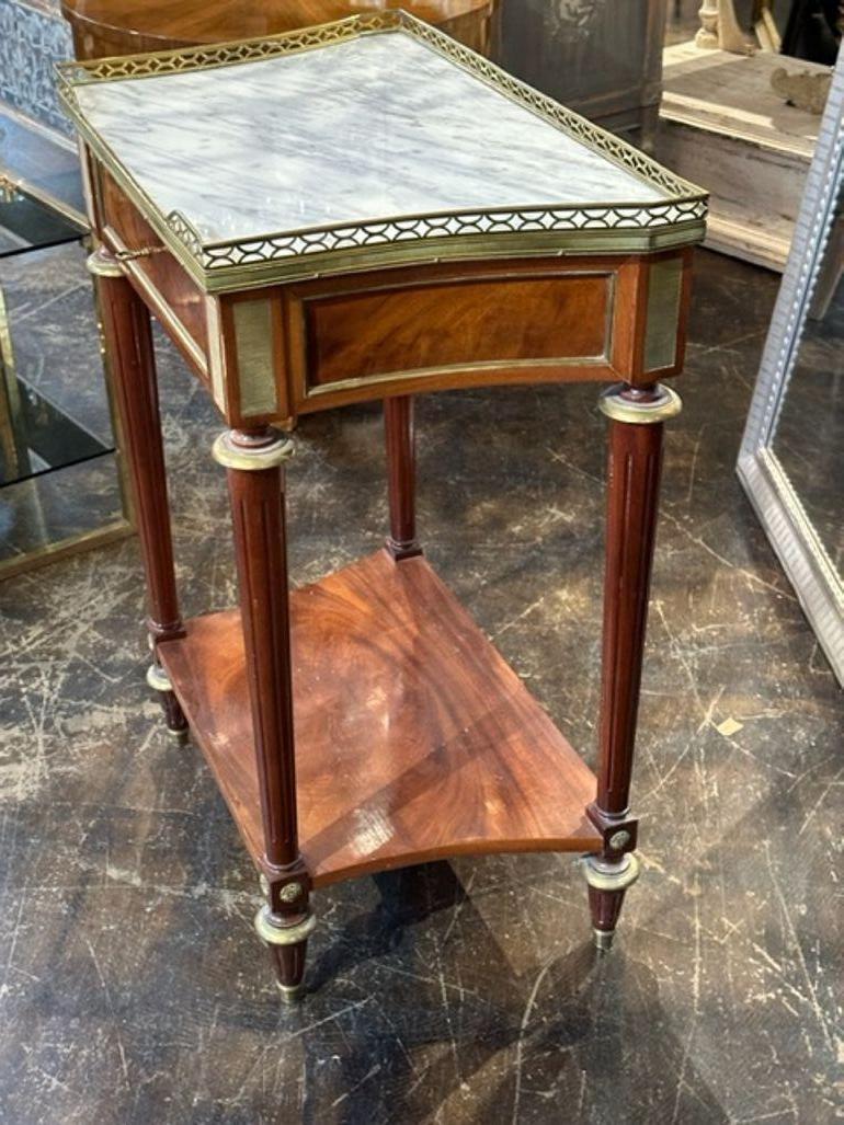 Mid Century Directoire Style Mahogany and Brass Console For Sale 2