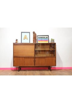 Mid Century Display Cabinet Bar Cart by Beaver and Tapley Danish Style