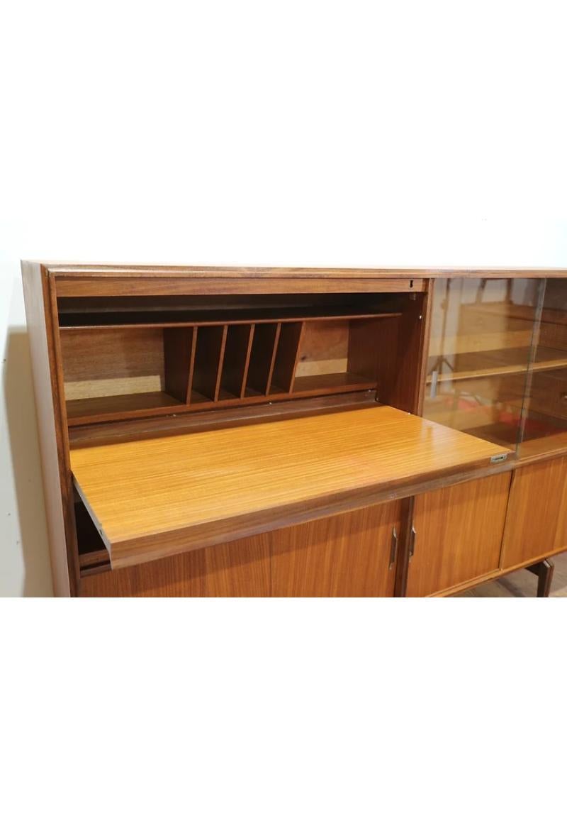 Glass Mid Century Display Cabinet Bar Cart by Beaver and Tapley Danish Style