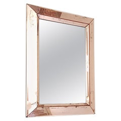 Midcentury Pink Distressed Mirror, Italy