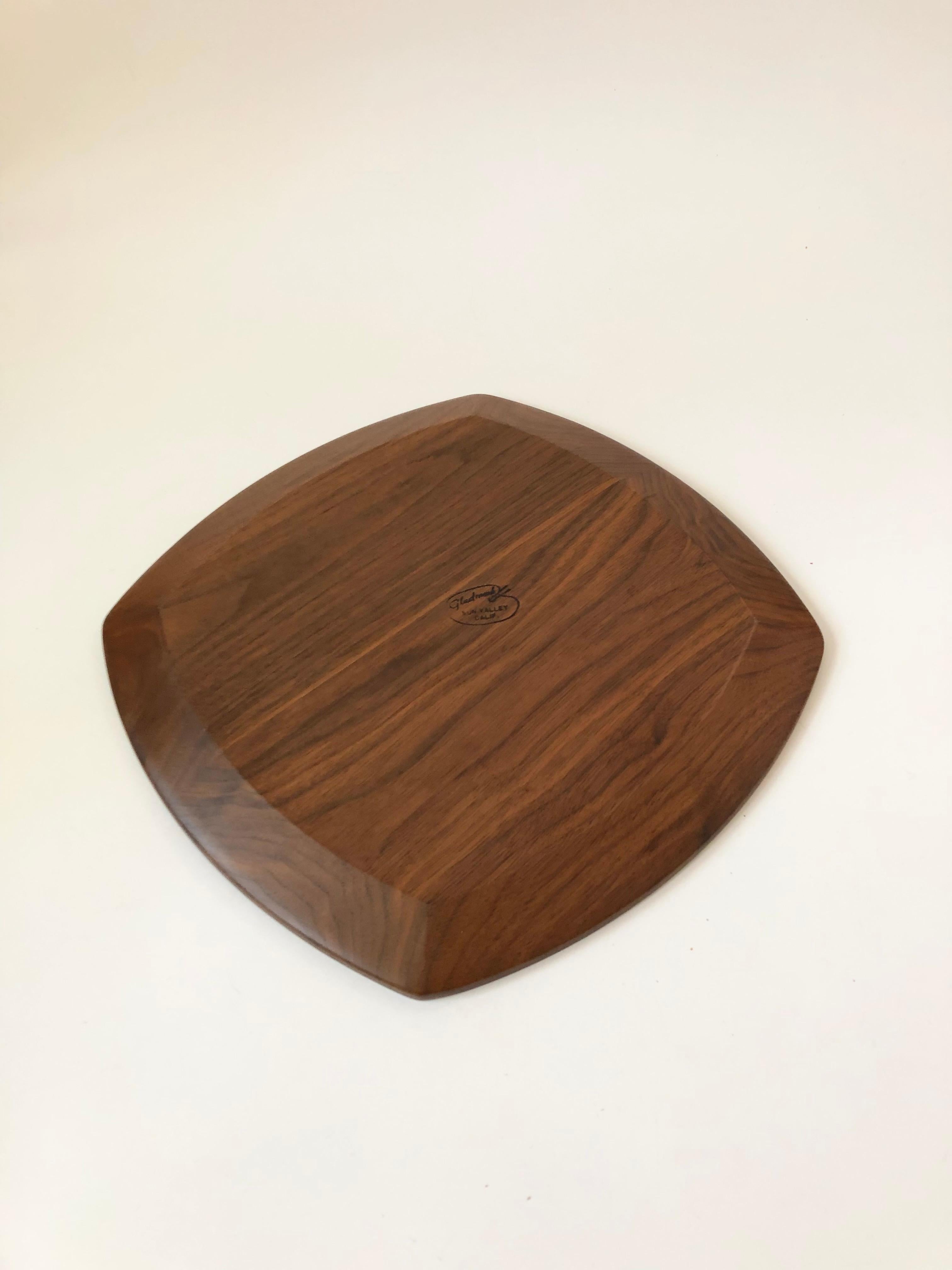 20th Century Mid Century Divided Wood Tray by Gladmark For Sale