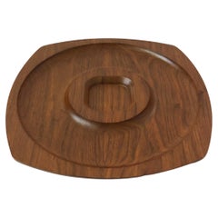 Mid Century Divided Wood Tray by Gladmark