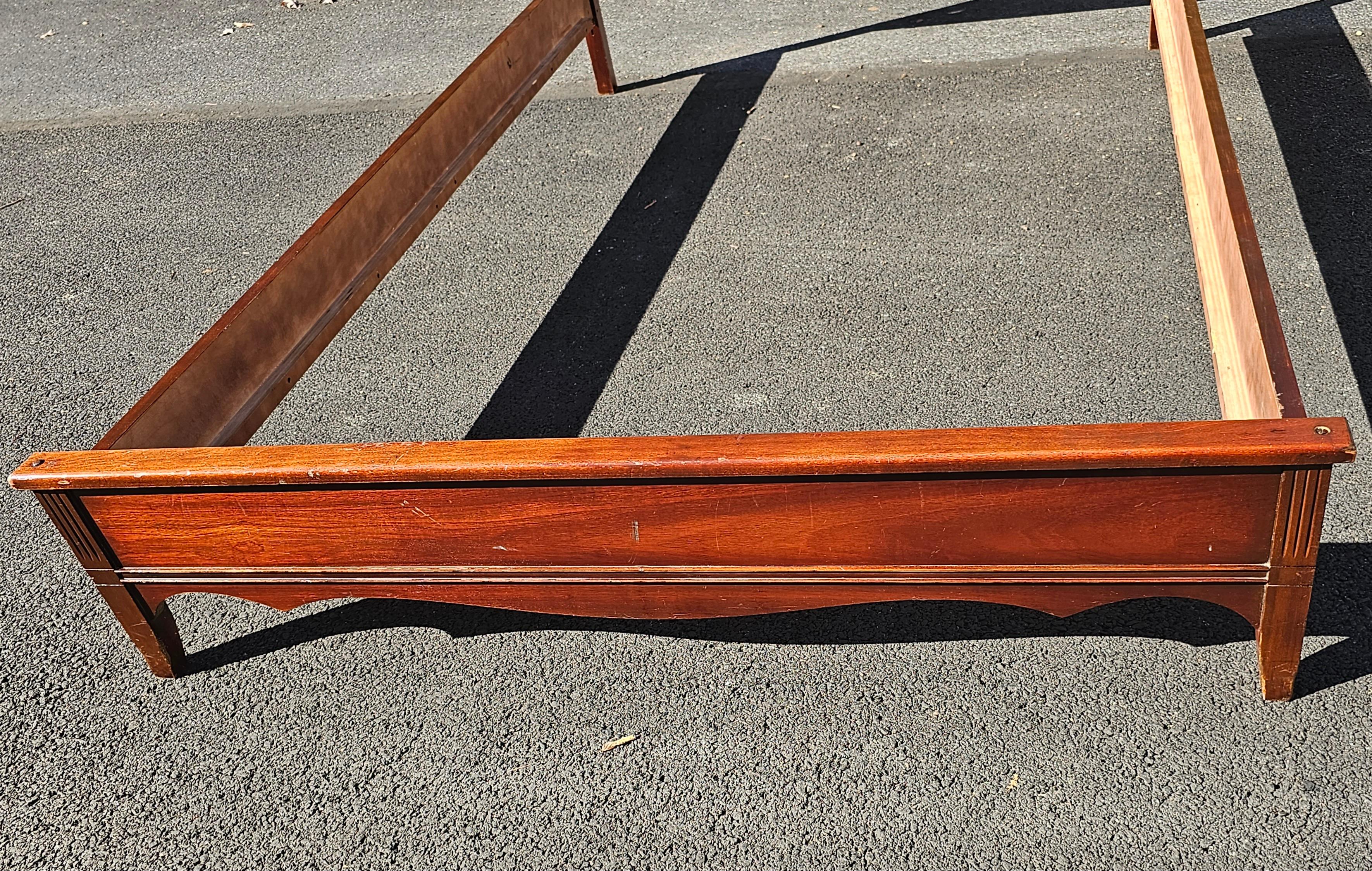 American Mid-Century Dixie Furniture Mahogany Low Foot Full Size Bed For Sale