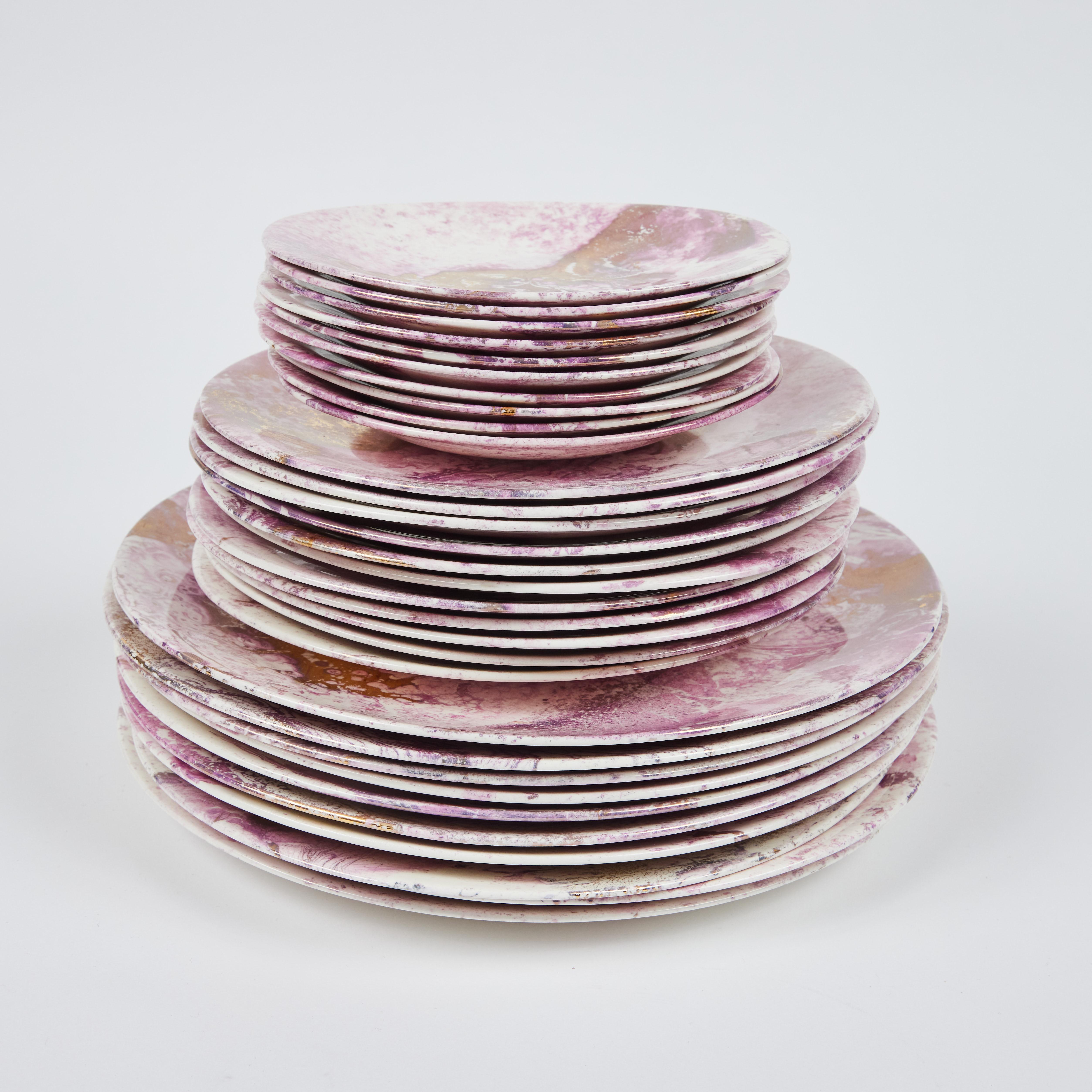 Mid-Century Modern Mid-Century Dixie Rett Plates, Set of 10