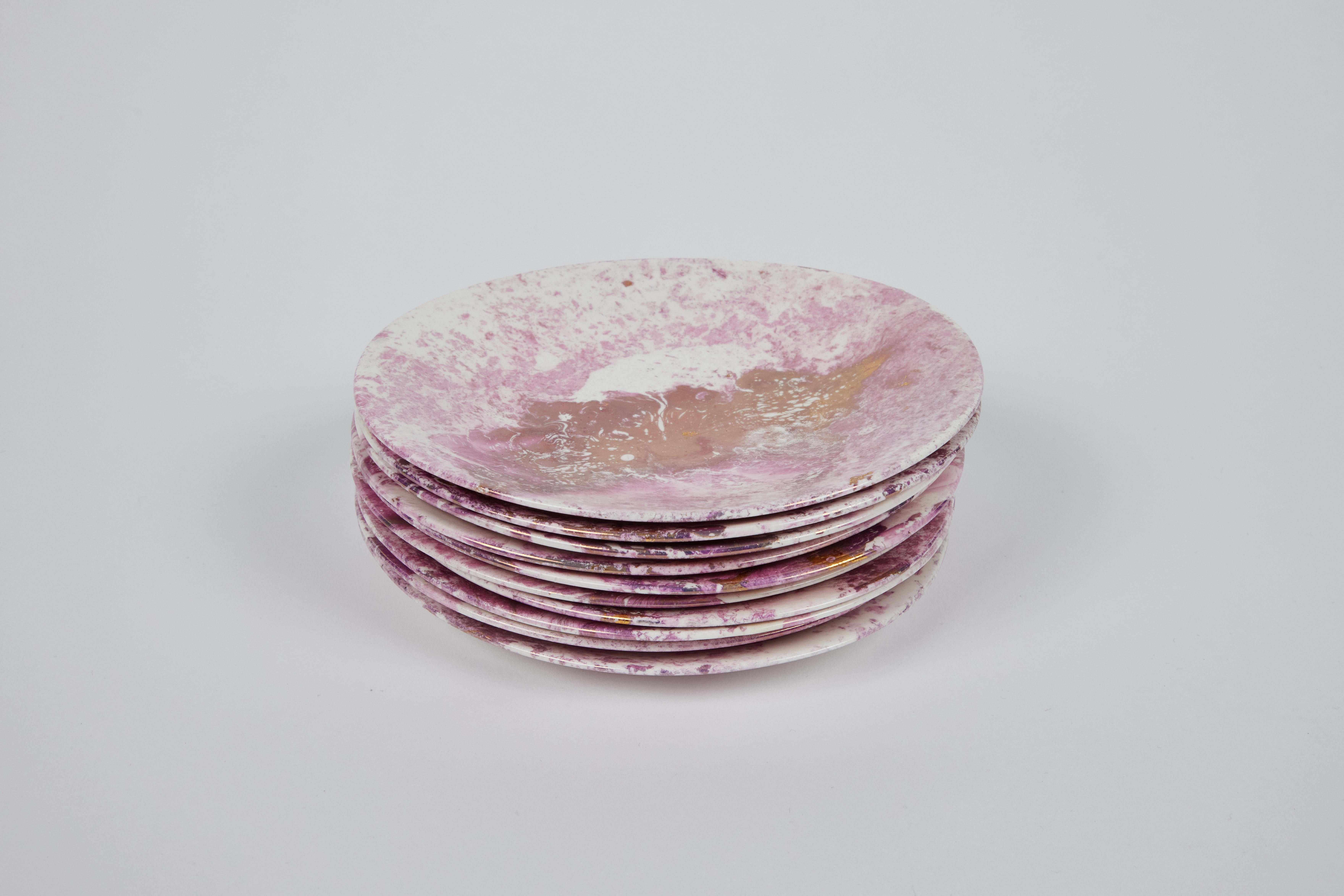 Mid-Century Dixie Rett Plates, Set of 10 In Good Condition In Pasadena, CA