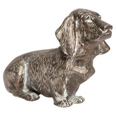 Mid-Century Dog Dachshund Metal Decorative Sculpture, Italy, 1950s