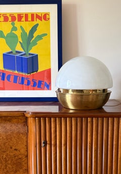 Mid-century dome brass table lamp, Italy, 1960s